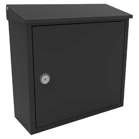 Allux Allux 400 Top Loading Wall Mount Locking Mailbox in Black ALX-400-BLK